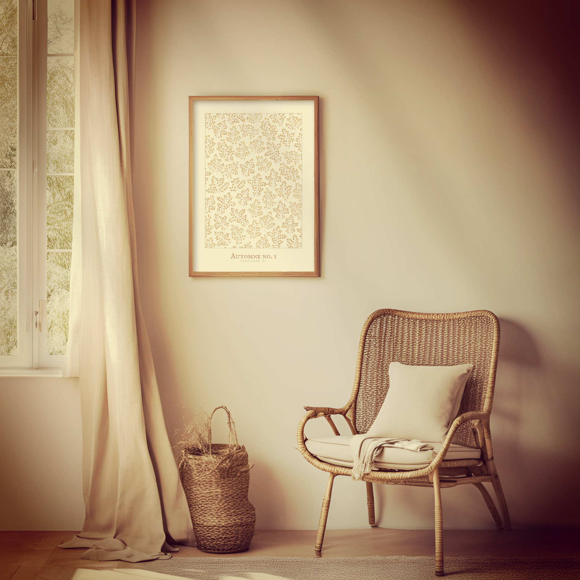 Aquarelle Automne n°1 peinte à la main, création artisanale poétique et style bohème