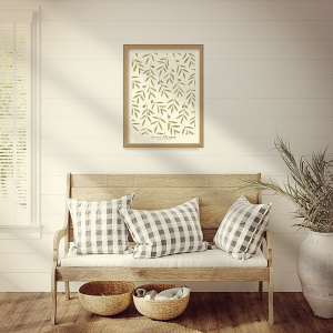 Aquarelle Olivier encadrée – idée cadeau artisanale, aquarelle personnalisée, monogramme décoratif