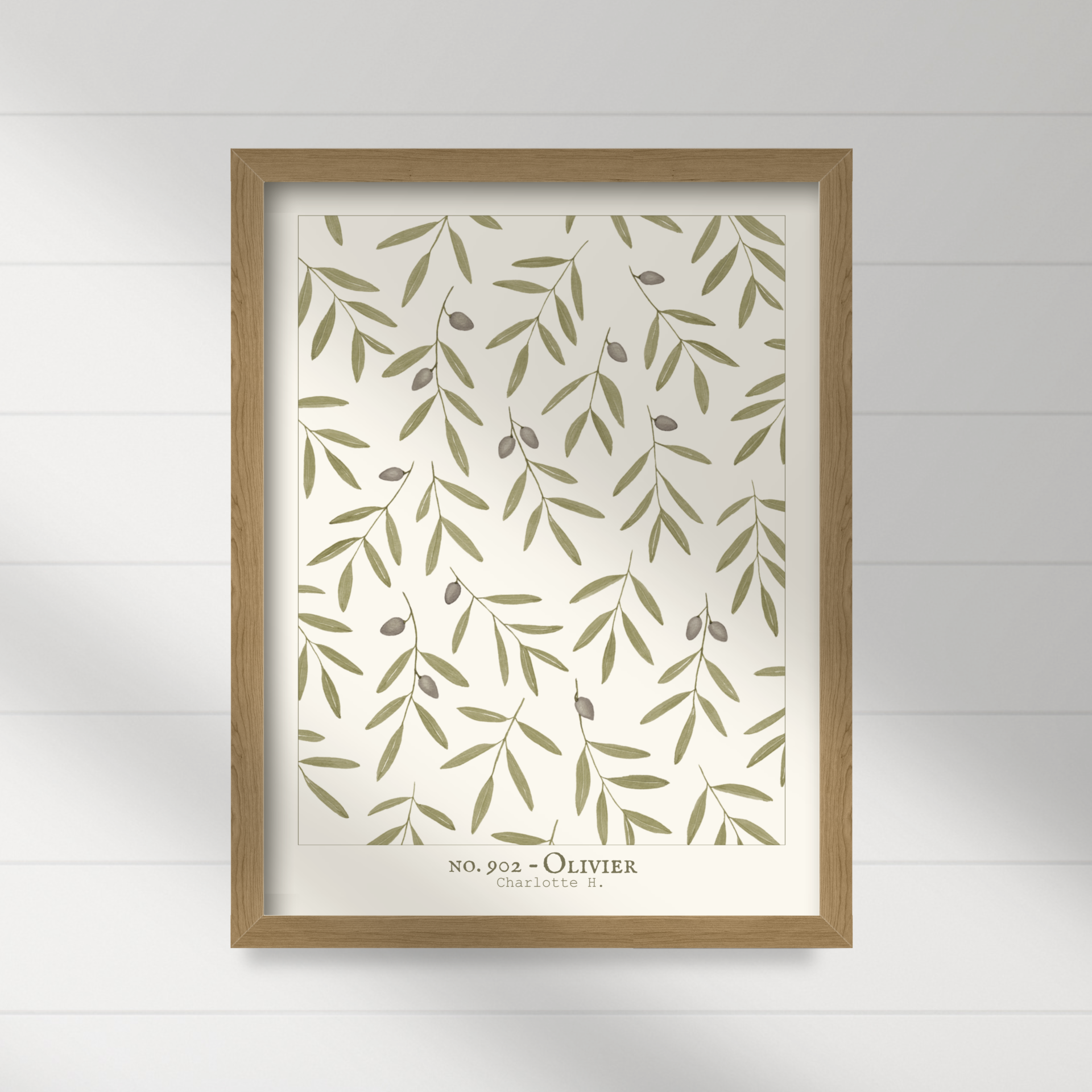 Dessin aquarelle d’un olivier, parfait pour créer une ambiance cosy et naturelle dans votre intérieur, alliant douceur et élégance.