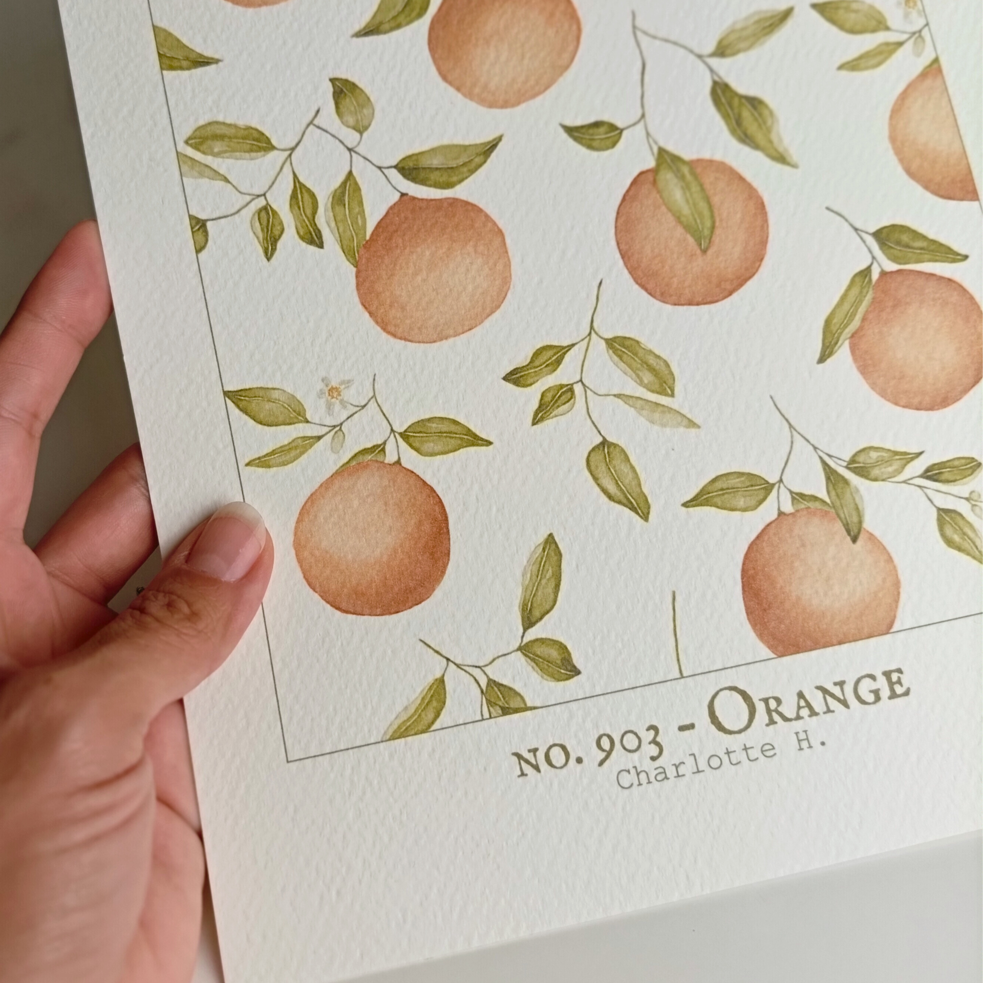 Illustration à l’aquarelle d’oranges lumineuses, idéale pour décorer la cuisine ou le salon dans un esprit méditerranéen et convivial.