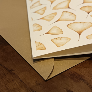 Carte imprimée Ginkgo, idéale pour offrir ou décorer vos carnets et cartes, parfaite pour les amateurs de nature
