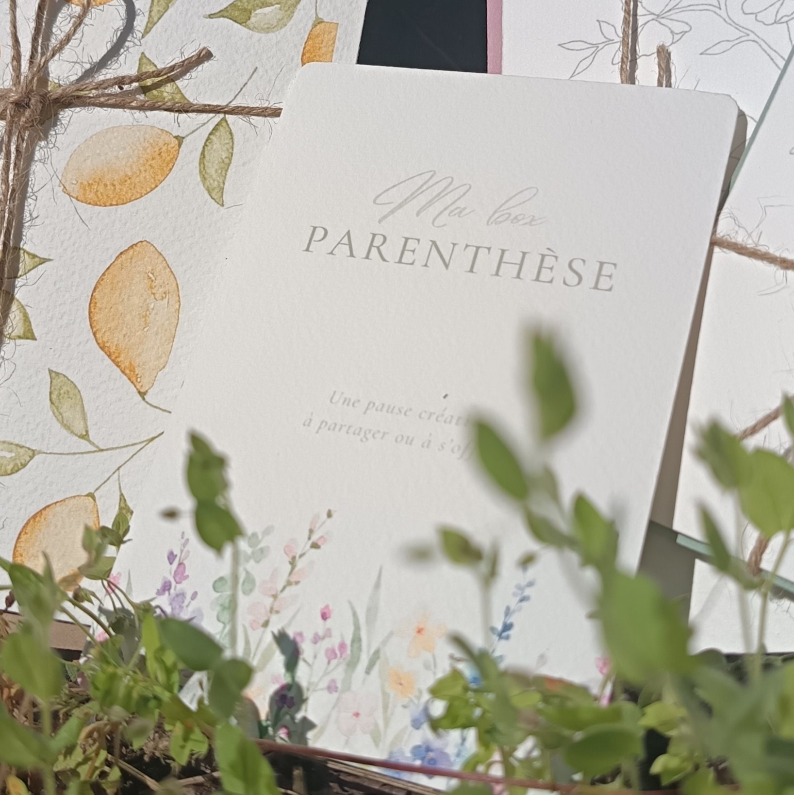 Box Parenthèse avec cartes à peindre et aquarelles artisanales, idéale pour des ateliers créatifs, activités manuelles relaxantes et moments de détente à la maison