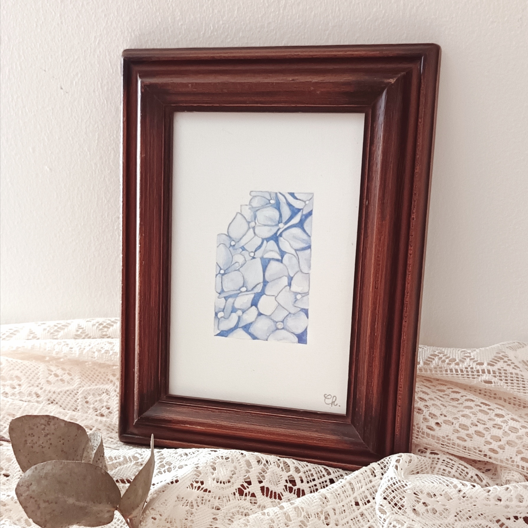 Aquarelle originale <BR> Demoiselle Ophélia