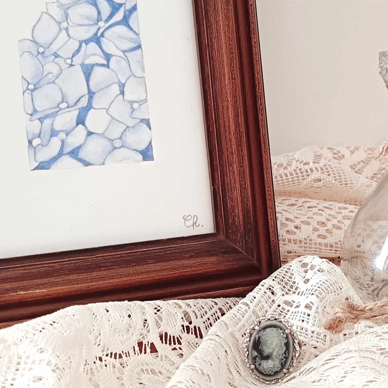 Aquarelle originale <BR> Demoiselle Ophélia – Image 2