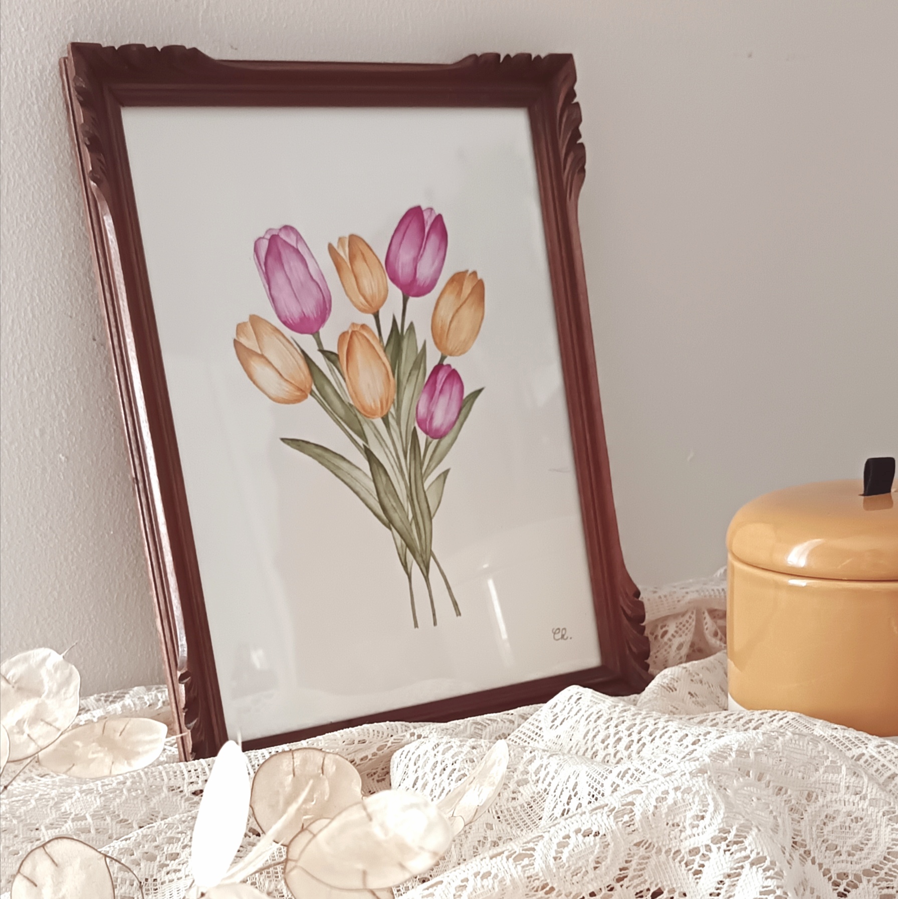 Aquarelle originale <BR> Demoiselle Victoria
