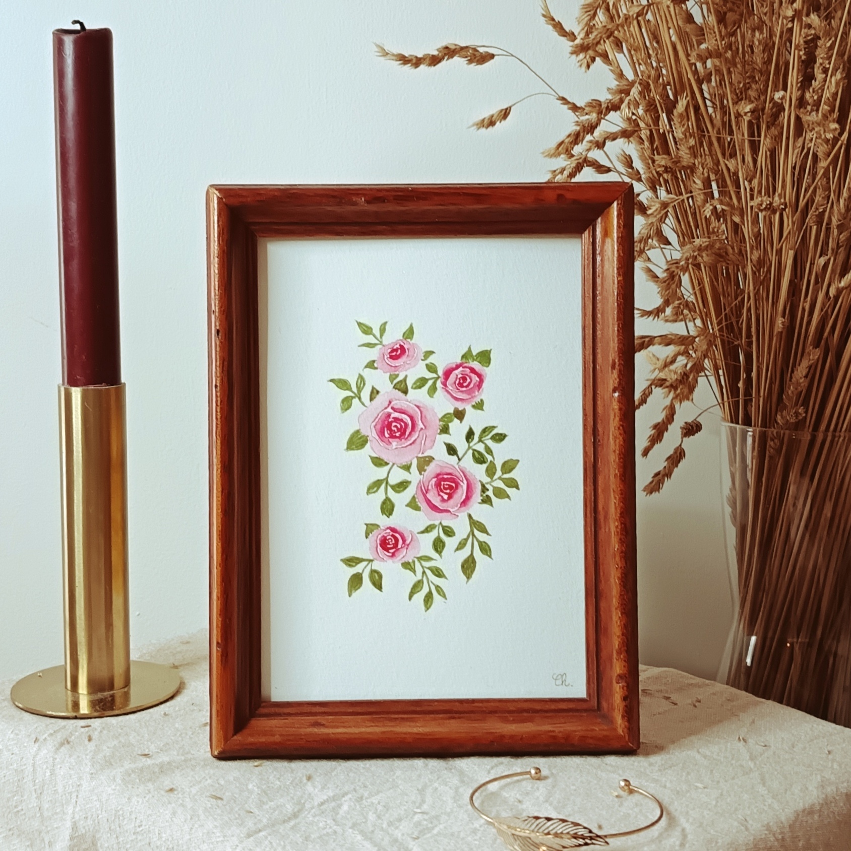 Aquarelle originale <BR> Demoiselle Louise