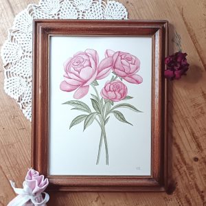 Aquarelle originale <BR> Demoiselle Pauline